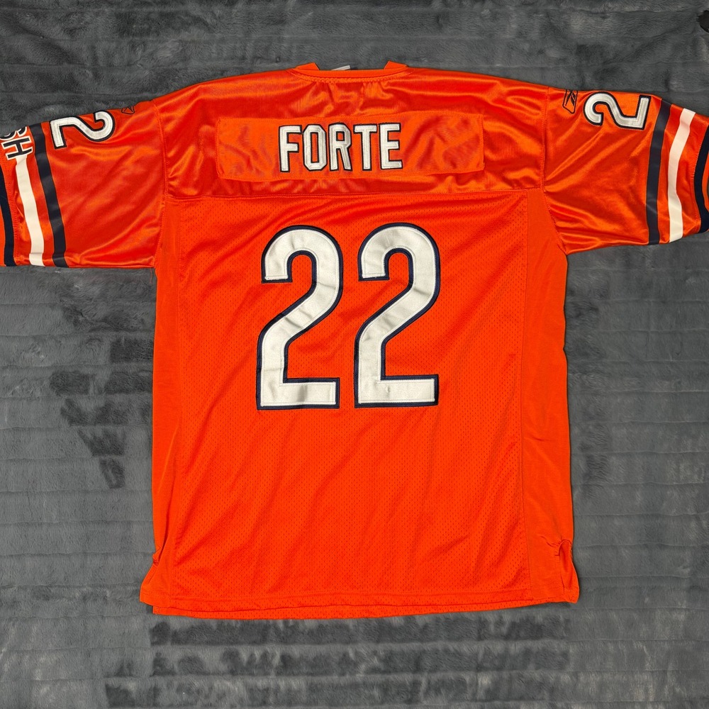 Matt Forte Vintage Reebok Chicago Bears NFL Jersey Mens 50 Orange Stitched
